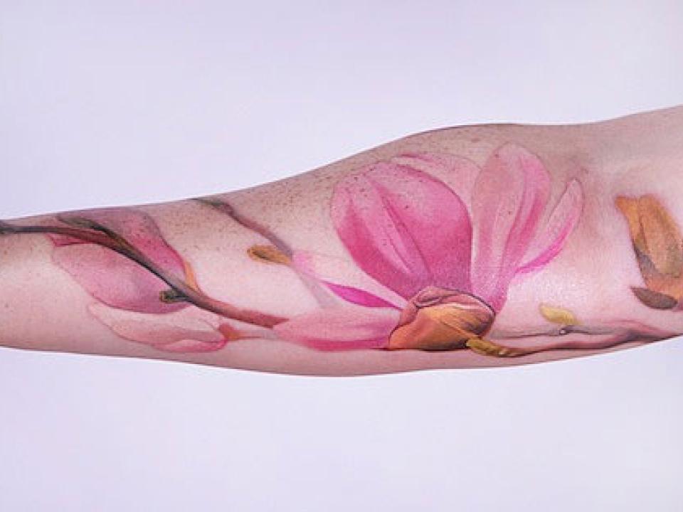 Gladiolus Flower Tattoo Wrap around Arm | TikTok